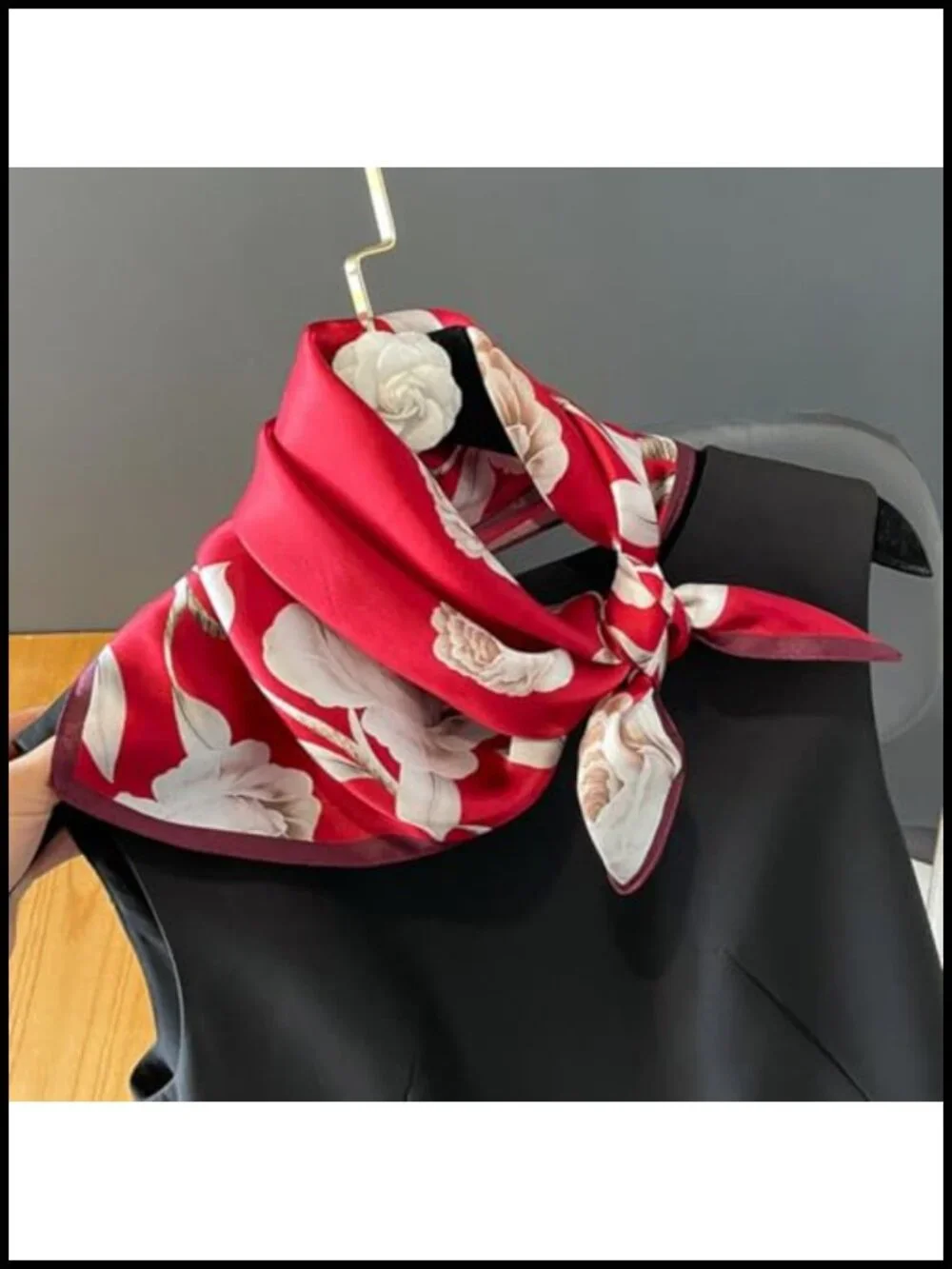 Satin Bandana Scarf for Women - Versatile Silk Feeling Hair Neck Scarf, Floral,